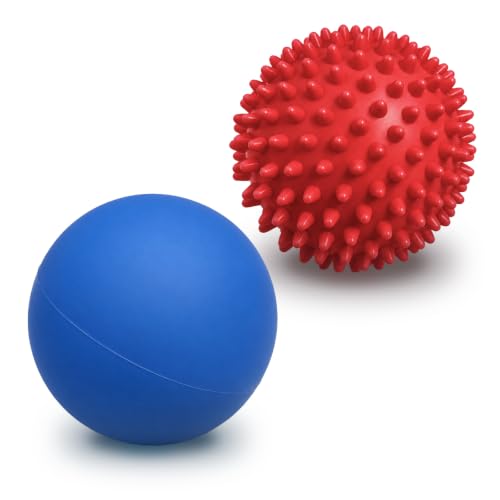 Hard Spiky Massage Ball Lacrosse Massage Ball Set - color: Blue-red-