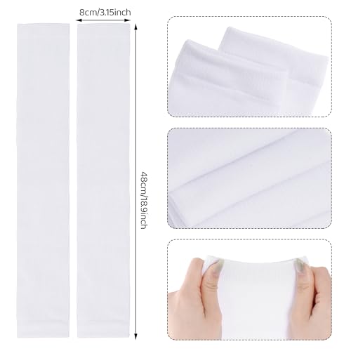 Dxhycc 2 Pairs Scrunch Football Socks Athletic Football Leg Sleeves - color: White