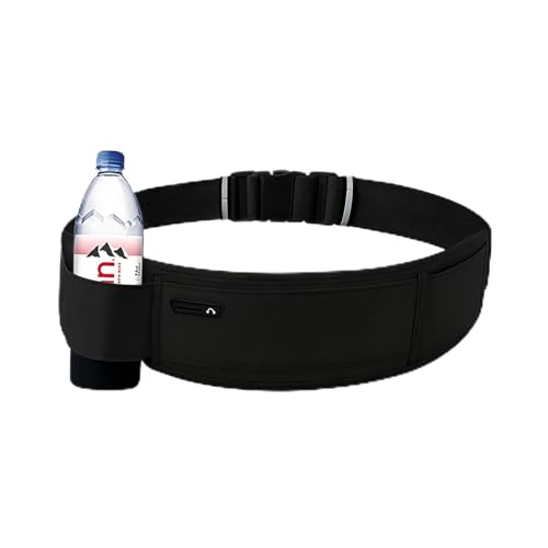 Running Hydration Belt with Water Bottle Holder, Phone Storage, Black - color: Jet Black