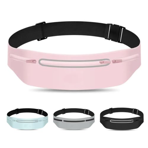 Running Belt for Men Women Waterproof Reflective Fanny Packs - color: Pink