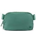 Pander Nylon Fanny Pack for Women, Two-Way Zipper Crossbody Bag - color: Eucalyptus Green