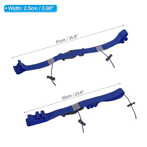 PATIKIL Elastic Triathlon Running Belt, 2 Pack Adjustable Race Number Belt Race Belt Bib Holder with 6 Energy Gel Loops for Marathons Racing Cycling, Blue - color: Blue