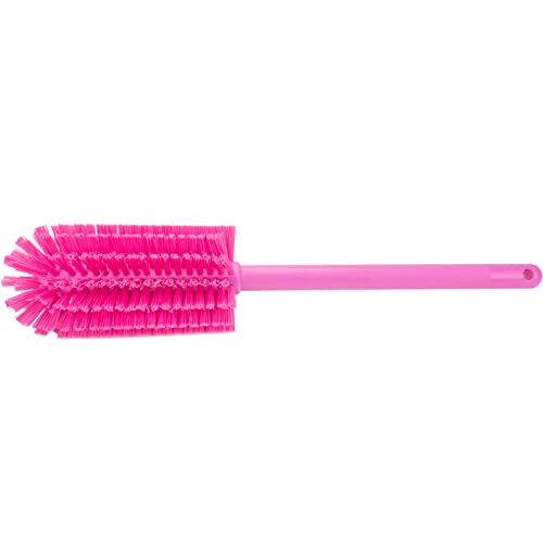 SPARTA Large Water Bottle Brush Ideal for Wide-Mouth Jars, Bottles and Tumblers, Dishwashing Tool with Handle for Home and Commercial Kitchens, Plastic, 16 Inches, Pink (Pack of 4) - color: Pink