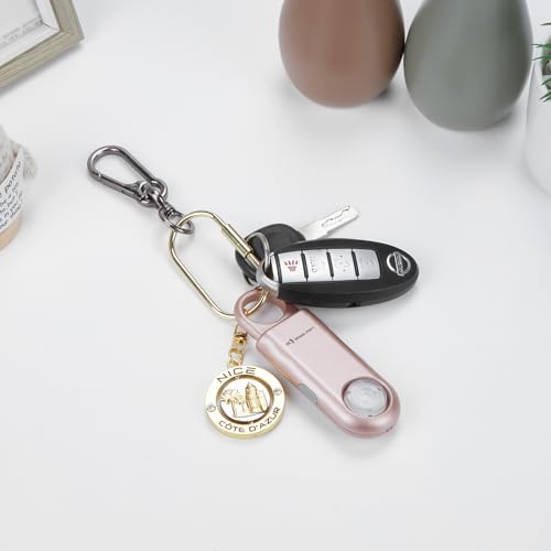 135dB Rechargeable Personal Alarm with Ultra Bright Flashlight - color: RoseGold, style: Rechargeable & Built-in Flashlight