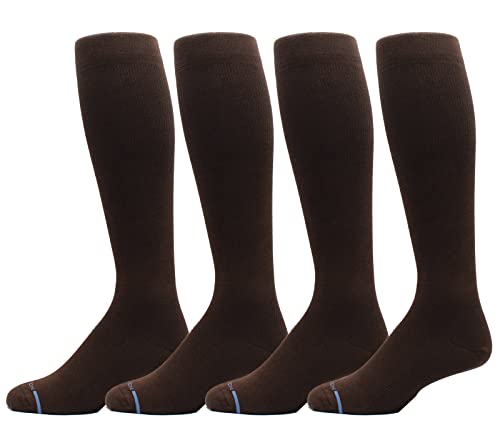 Dr. Motion 4 Pairs Compression Socks for Men, Knee High - color: Pack-brown