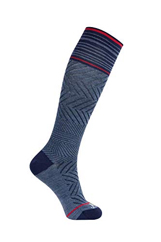 ja vie 76% Merino Wool Graduated Compression Socks for Women & Men (15-20mmHg) - color: Denim, size: Medium