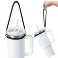 Water Bottle Handle, Silicone Water Bottle Sling, Carrier, Holder with Strap, Fits Most 8-40oz Bottles Stanley Cup Accessories - color: Black