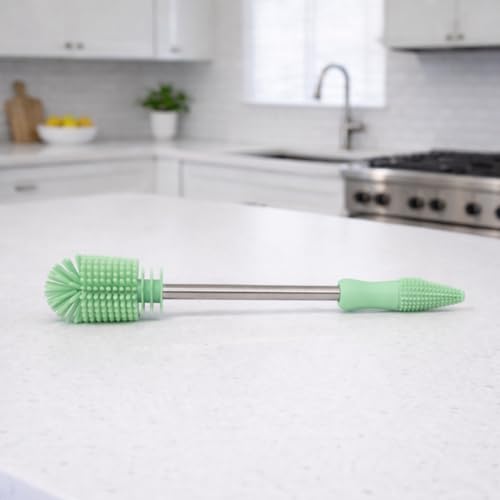 Haakaa Food-Grade Silicone Double-Ended Cleaning Brush (Brush-Lime) - color: Brush-lime