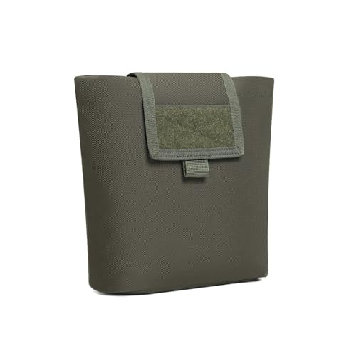 TACNEX Folding Dump Pouch for Duty/Battle/Range Belt Roll Up MOLLE Magazine Drop Pouch Drawstring Open Mag/Tool Recovery Waist Bag Utility Storage Pack for Hunting Shooting - color: Ranger Green