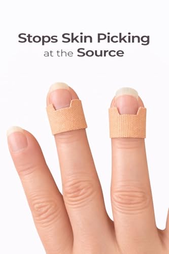 CalmCovers Dermatillomania Skin Picking Prevention Tape, Cuticle Protection Tape, Helps Reduce BFRBs Skin Picking, 3 Sizes Custom Fit, Kinesiology Fabric, 60 Count
