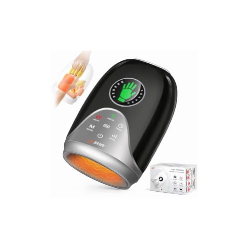 Cordless Hand Massager with Heat and Compression, Finger Stretch