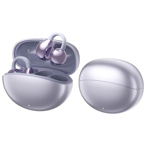 Open Ear Earbuds Clip On Headphones Wireless Earbuds for Workout(Purple) - color: Purple