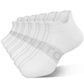6 Pairs Ankle Compression Socks Women Men 15-20 mmHg Low Cut Athletic Running Arch Support for Travel Nurses Flight - color: White