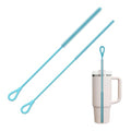 YOTIME Silicone Straw Cleaner Brush, 2Pcs Reusable Straw Brush, Blue - color: Blue