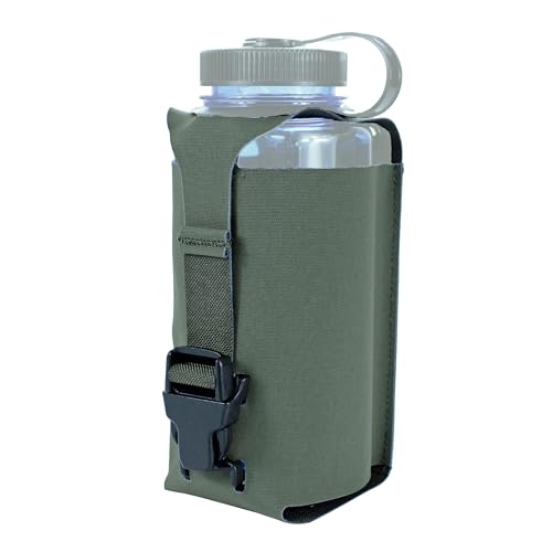 Water Bottle Pouch Molle, Tactical Canteen Pouch for 32oz Nalgene Bottle - color: Ranger green