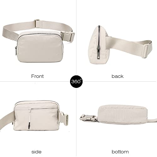 Fanny Belt Bag Waist Pack Crossbody Bags Bum Bag for Running Hiking Travel Workout Adjustable Strap for Women -beige - color: beige