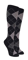 COUVER Unisex Graduated Athletic Compression Socks - color: Argyle Black / Grey, size: Small-Medium