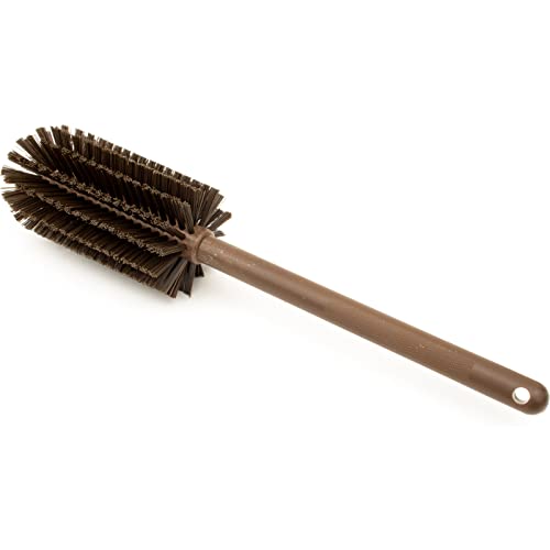 SPARTA Large Water Bottle Brush Ideal for Wide-Mouth Jars, Bottles and Tumblers, Dishwashing Tool with Handle for Home and Commercial Kitchens, Plastic, 16 Inches, Brown (Pack of 4) - color: Brown