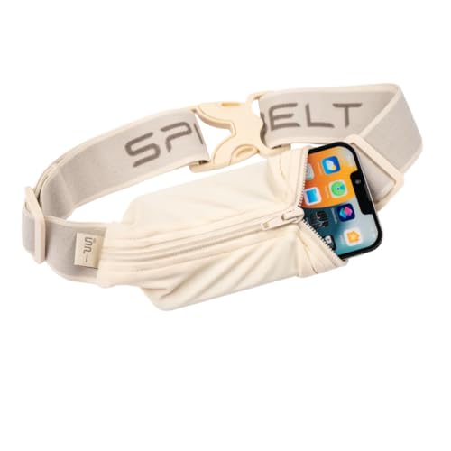 SPIbelt Running Belt Original Monochromatic PRO for Women Men, Phone Holder for Running, Running Fanny Pack, Holder for Phone, Running Waist Pack, Adjustable Waist, [Fits All Phones]. Toasted Sesame