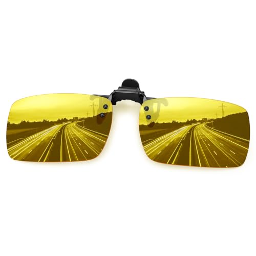 MEETSUN Polarized Clip On Sunglasses for Men Women, Fit Over Glasses - color: 1pack-night Vision