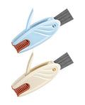 4 in 1 Cup Lid Gap Cleaning Brush Set 2 Pcs - Multifunctional Bottle Cleaning Brush Tools for Home Kitchen and Travel Cleaning | Portable Silicone Cup Lid Cleaner in 2 Colors (Beige & Blue) - color: Beige & Blue