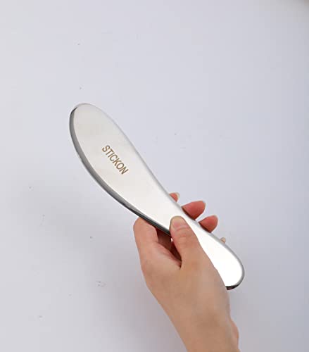 STICKON Stainless Steel Gua Sha 2 in 1 Scraping Massage Tools Scar Tissue Tool, Physical Therapy Tools IASTM Tools Soft Tissue Massage Tool, Guasha Tool for Body (STICKON-35) - style: Pitao02 Shape
