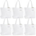 Shinylin Mini Canvas Tote Bags with 2 Pockets - color: Beige