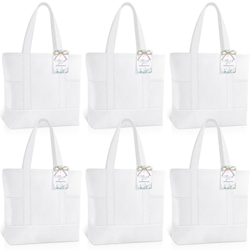 Shinylin Mini Canvas Tote Bags with 2 Pockets - color: Beige