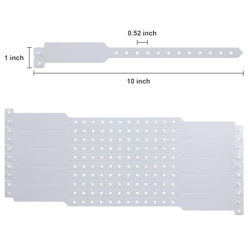 100pcs Vinyl Wristbands, Disposable Waterproof Wristbands(Color : White) - color: White