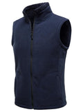 HOOD CREW Mens Fleece Vest with Zipper Pockets - color: Navyblue, size: 3X-Large