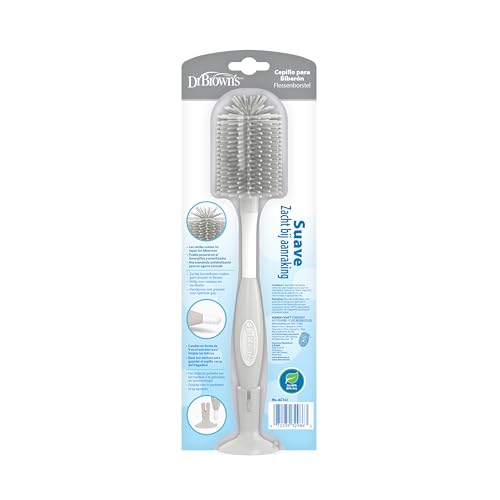 Dr. Brown's Soft Touch Baby Bottle Cleaning Brush, Gray, 1-Pack - style: Gray