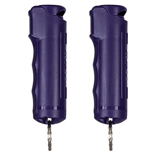 Police Magnum Keychain Pepper Spray Flip Top Safety 2 Pack 1/2oz - Maximum Heat Strength OC with Dye - Tactical Small Compact Case Holder - for Women & Men's Self Defense - Made in The USA - color: PURPLE