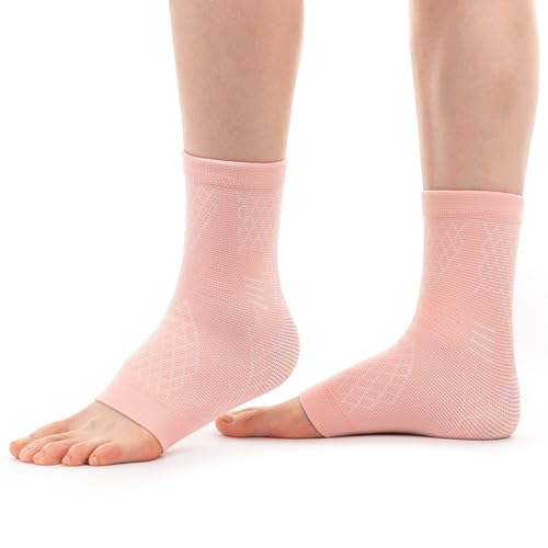 INDEEMAX 2 Pack Ankle Brace & Ankle Compression Sleeve for Women Men - color: Pink, size: X-Large