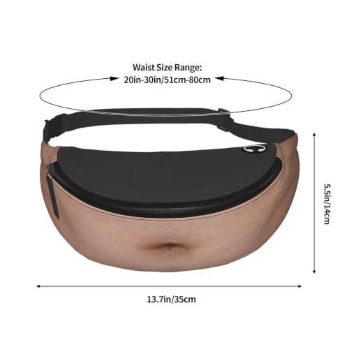 Dujiea Fanny Pack, Dad-Bod Belly Waist Bag With Headphone Hole Belt Bag Adjustable Sling Pocket Fashion Hip Bum Bag For Women Men Kids Outdoors Casual Travelling Hiking Cycling - color: Dad-bod Belly