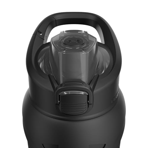 Under Armour 24Oz Stainless Steel Water Bottle, Insulated, Carabiner Easy Carry Hook, Leak Proof, Kids & Adults, All Sports, Gym - color: Solid Black