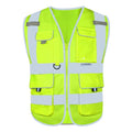 HYCOPROT High Visibility Safety Vest Hi Vis Reflective Construction Vests with Pockets for Men Women,Meets ANSI/ISEA Standard - color: Yellow, size: Large