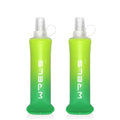 WRELS TPU Soft Flask Lightweight Portable Reusable Water Bottle,BPA Free Collapsible Flask for Hydration Pack in Running Hiking Cycling and Marathon - color: Green-250ML*2