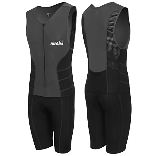 Youth Junior Kids Triathlon Suit Tri Cycling Skin Suit Sleeveless - Bonus Race Bib Belt - color: Gray, size: Youth 12