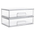 Vtopmart Clear Stackable Storage Drawers, 2 Pack Wide Plastic Organizers - style: Wide-2pack-Clear