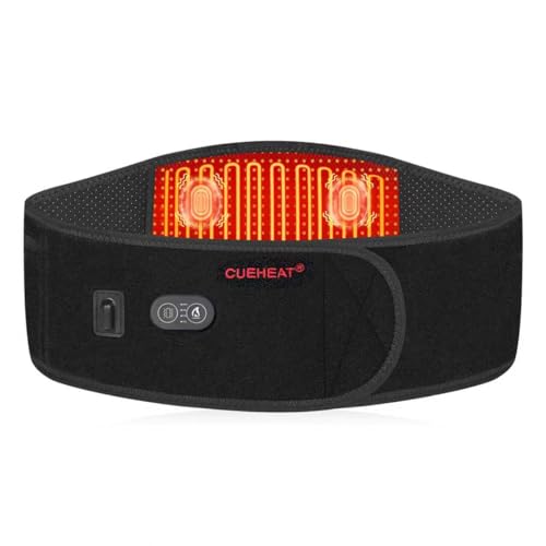 CUEHEAT Heated Waist Belt with Vibration - Cordless Lower Back Heating Pad - size: 45 inches