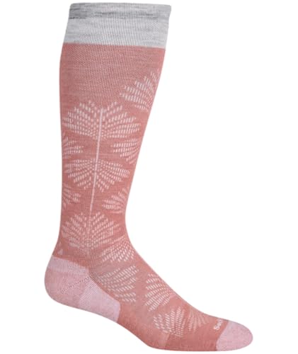 Sockwell Women's Full Floral Moderate Graduated Compression Sock Wide Calf Fit - color: Pink Clay, size: Small-Medium Wide Calf
