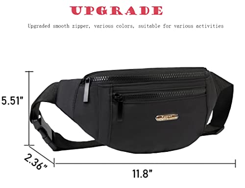 Fanny Packs for Men Women Crossbody Bag, Fashion Waterproof Waist Packs for Travel Walking Running Cycling Black - color: fashion black