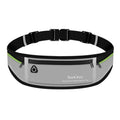 SooGree Slim Running Belt Sport Fanny Pack for Women Men,Reflective Waist Pack Runner Pouch Belt, Zipper Waterproof Running Phone Holder Jogging Pouch for Phone Money (GSP8806 top black/gray) - color: GSP8806 top black / gray
