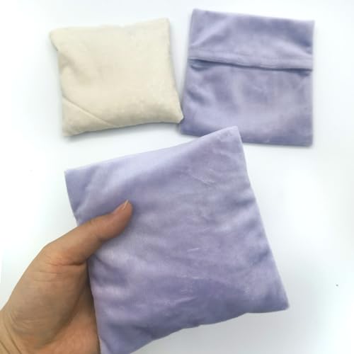 Microwavable Heating Pad, Moist Heat Pad for Pain Relief, Cramps, Menstrual, Heat Compress Wrap for Neck, Back, Shoulders, Abdomen, Joints. Clay, Lavender. 5 * 5in, 2 Pcs, Purple - style: 2 Mini Purple