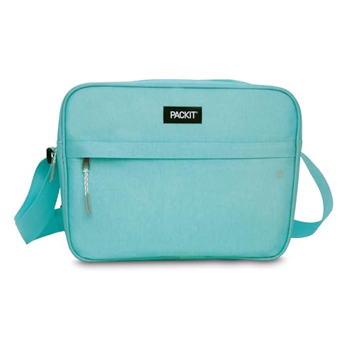 PackIt Freezable Zuma Can Cooler, Built with EcoFreeze Technology, Collapsible, Reusable, Zip Closure with Adjustable Shoulder Strap, Fits 15, 12 Oz Cans - color: Soft Mint