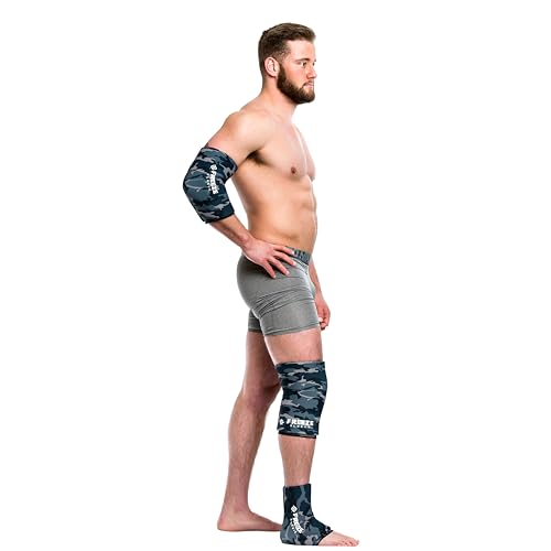 FreezeSleeve Ice & Heat Therapy Sleeve- Reusable, Flexible Gel Hot/Cold Pack, 360 Coverage for Knee, Elbow, Ankle, Wrist- Blue Camo, X-Large - color: Blue-camo, size: X-Large