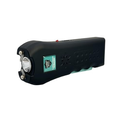 Streetwise Ladies’ Choice Stun Gun for Women - Rechargeable Device with Alarm, LED Flashlight, Safety Disable Pin & Built-in Charger - Personal Safety Tool with Holster & Lanyard - style: Teal Accents