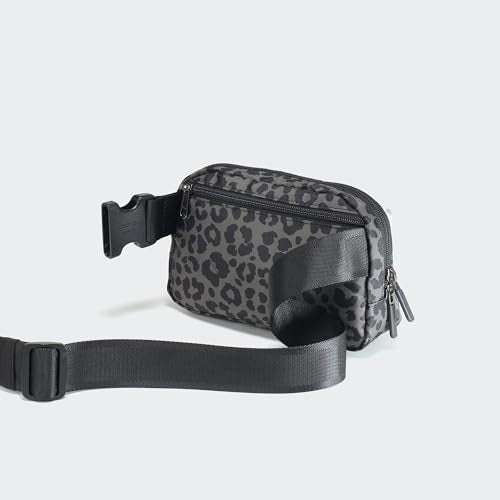 Pander Nylon Fanny Pack for Women, Two-Way Zipper Crossbody Bag - color: Grey Leopard