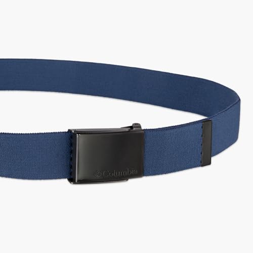 Columbia Men's Military Plaque Buckle Fabric Belt- One Size 42" Length - Everyday and Outdoor Wear - color: Navy Stretch Strap