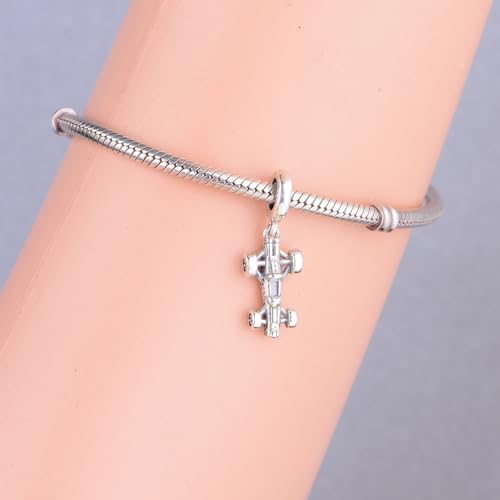 F1&Famous Race Racetrack Charm for Bracelet Necklaces, S925 Sterling Silver Charms, UK Brazil Spain Race Track Charms Jewelry Racing Souvenirs Gift - color: Car Racing Q3675
